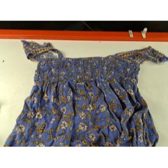 Free People Womens Boho Floral Smocked Top With Ruffled Straps - Size XL - Picture 3 of 6